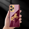 Premium Glossy Horse Glass Back Case With Golden Edges For Oneplus