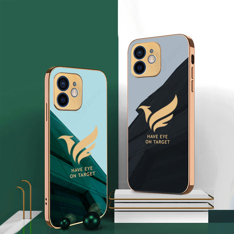 Glossy Electroplated Bird Glass Back Case For iPhone 11